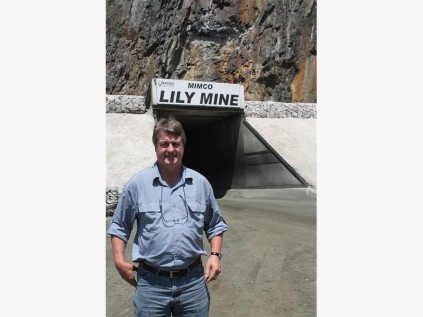General manager of Vantage Goldfields mines, Mike Begg, in front of the Lily mine near Louisville.