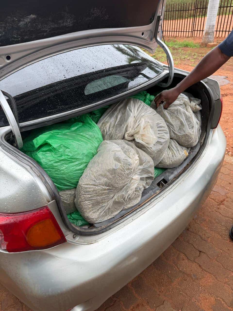 Police found 93.6kg of dagga in the car.